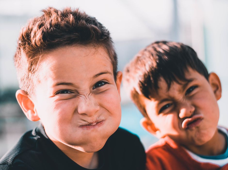 return to school, children with fun expressions