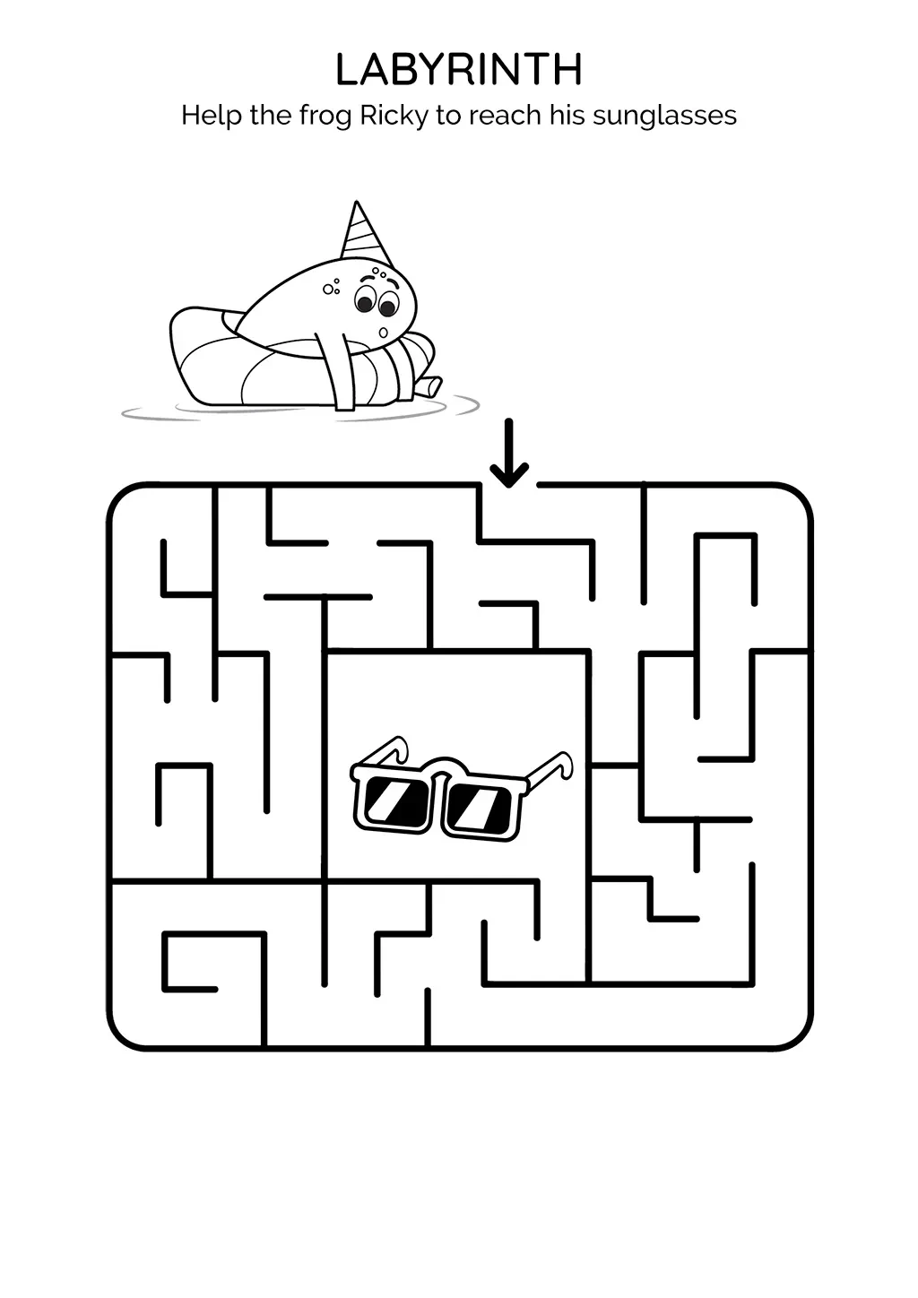 Labyrinth Activity for 5-Year-Olds - Help Ricky the Frog - Smart Tales