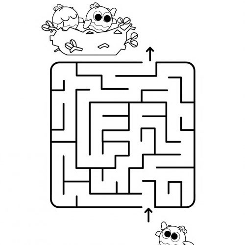 Schede didattiche-labirinto-bambini-scuola infanzia-percorso-pulcino
