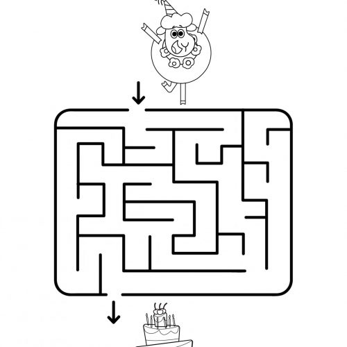 Worksheet-labyrinth-children-kindergarten-path-cake-sheep