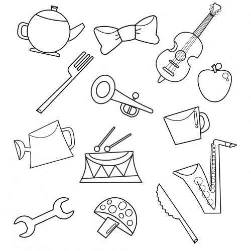 Worksheet-music-kindergarten-mathematics-sets-children-music-instruments